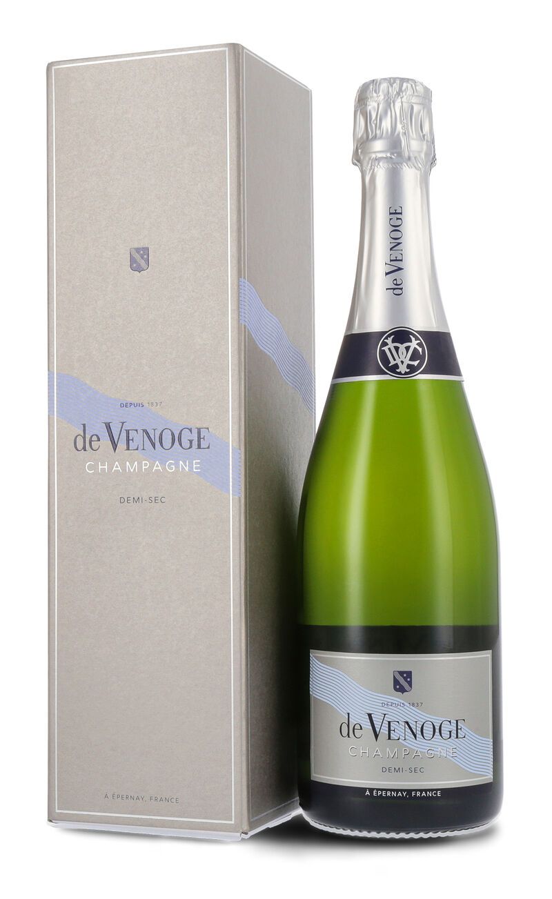De Venoge Champagner Cordon Bleu Demi Sec 12% vol. 0,75l Geschenkkarton