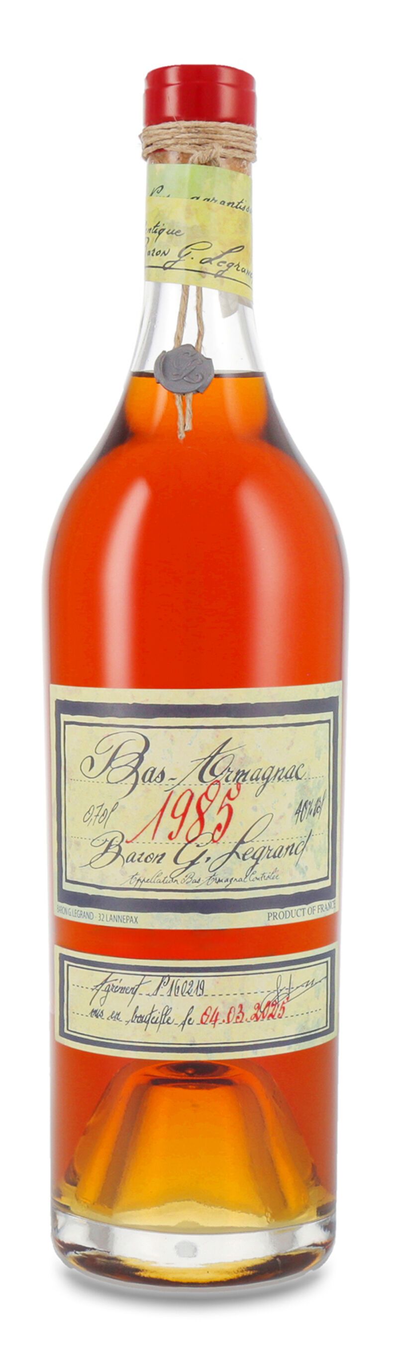 Lhéraud Baron Gaston Legrand 1985 Bas Armagnac 40% vol. 0,70l