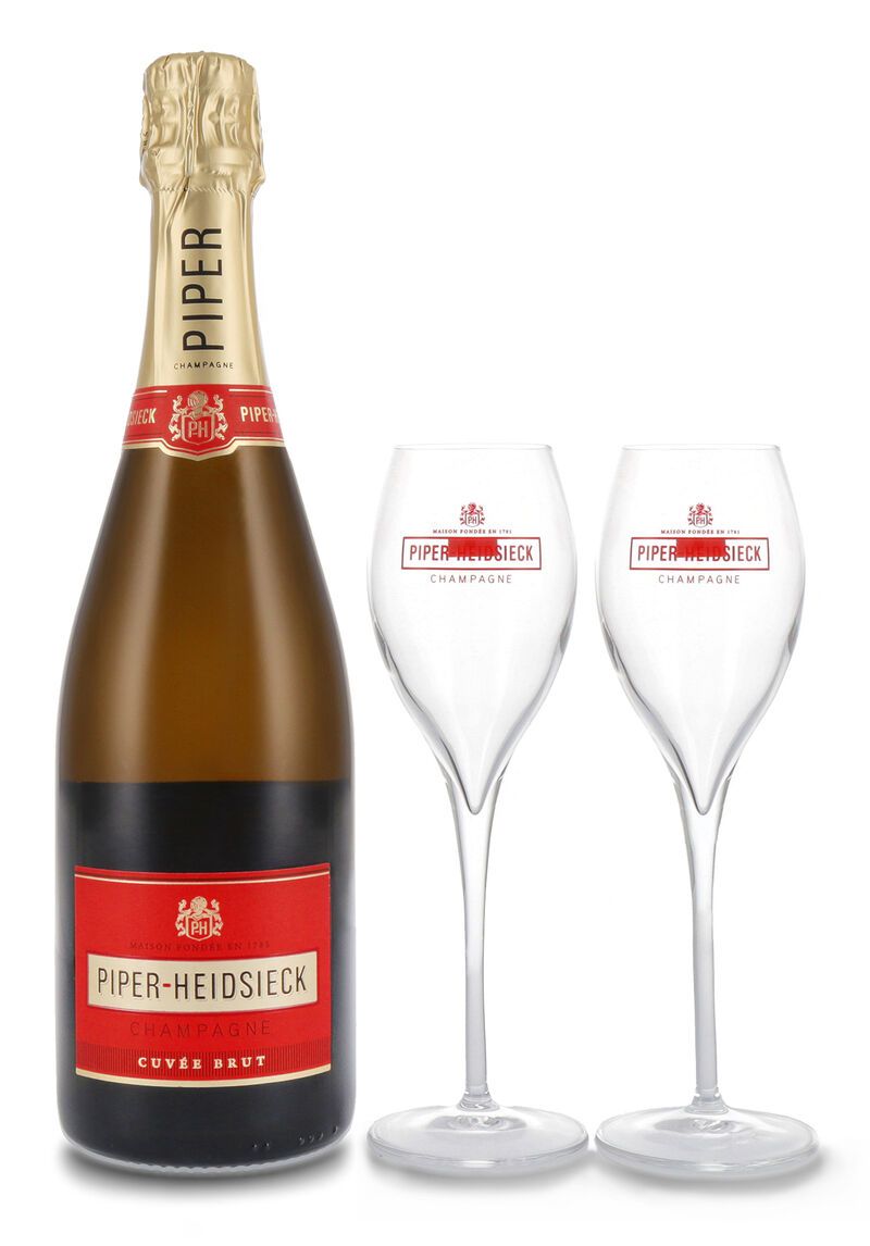 Piper-Heidsieck Brut Champagner Geschenk-Set 12% vol. 0,75l