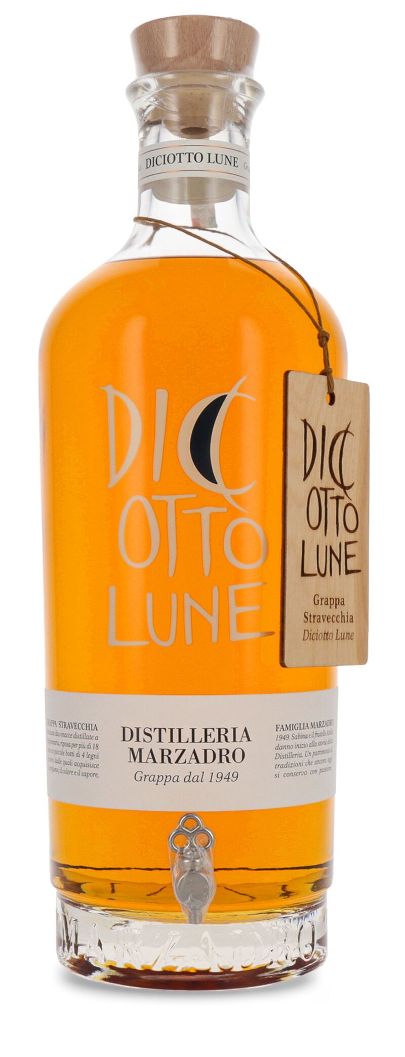 Marzadro Grappa Le Dic'otto Lune 41% vol. 4,50l Réhoboam