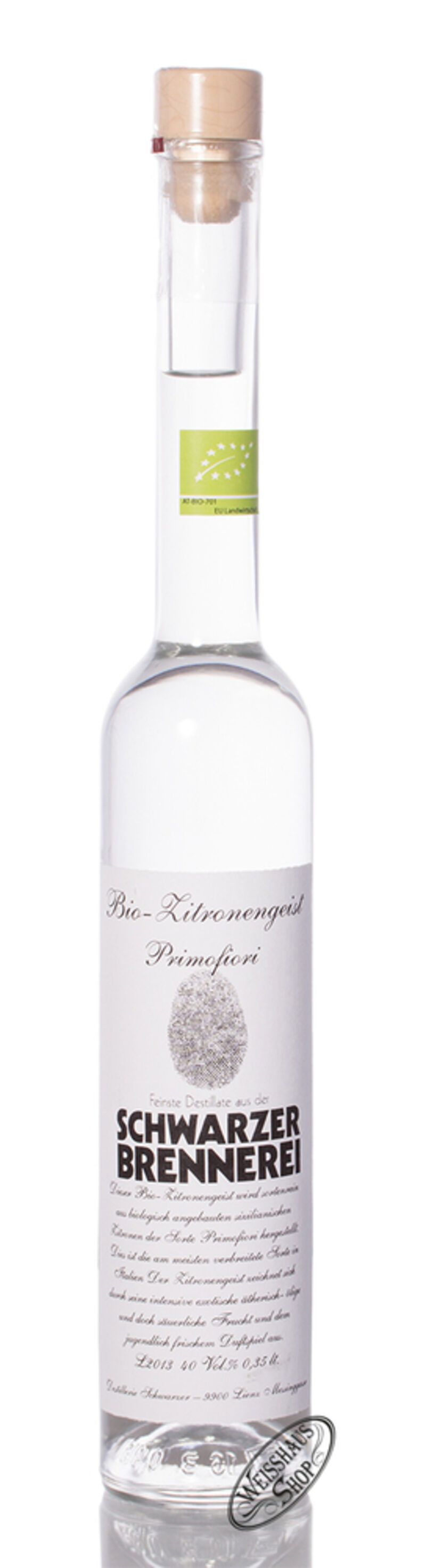 Schwarzer Bio Zitronengeist 40% vol. 0,35l