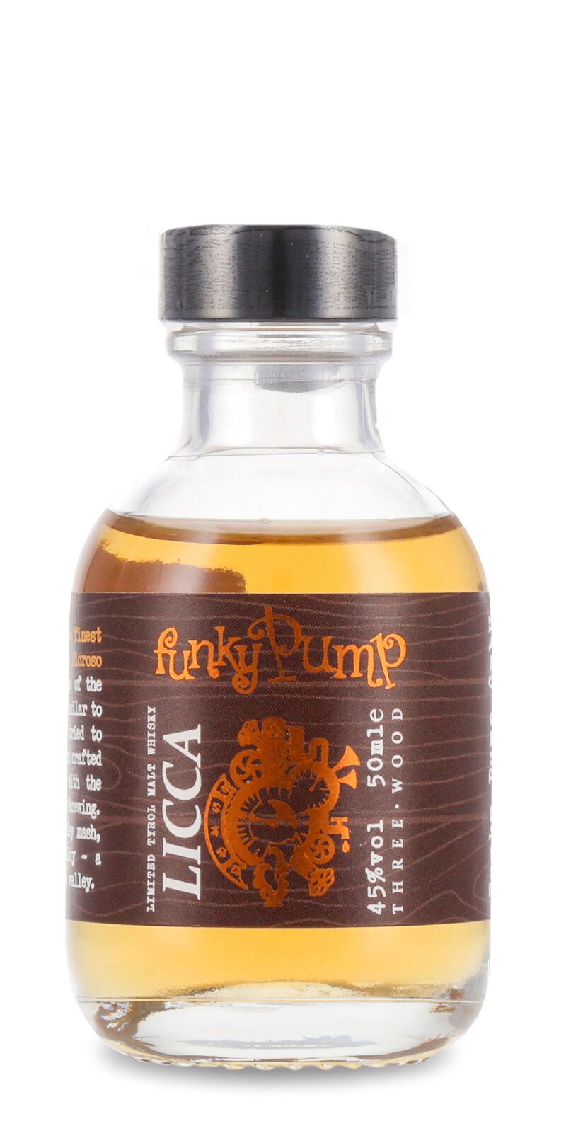 Funky Pump LICCA Three Wood Limited Tyrol Malt Whisky 45% vol. 0,05ll Miniatur