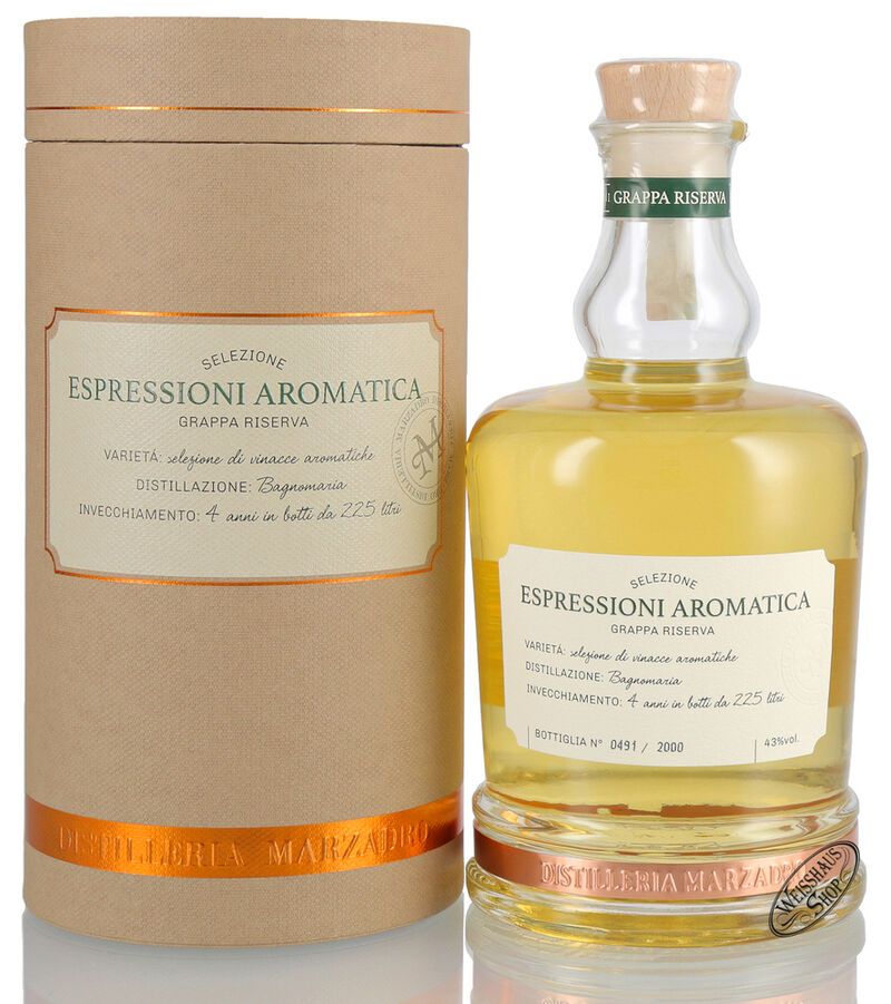 Marzadro Grappa Espressioni Aromatica 43% vol. 0,70l Marzadro Grappa Espressioni Aromatica 43% vol. 0,70l