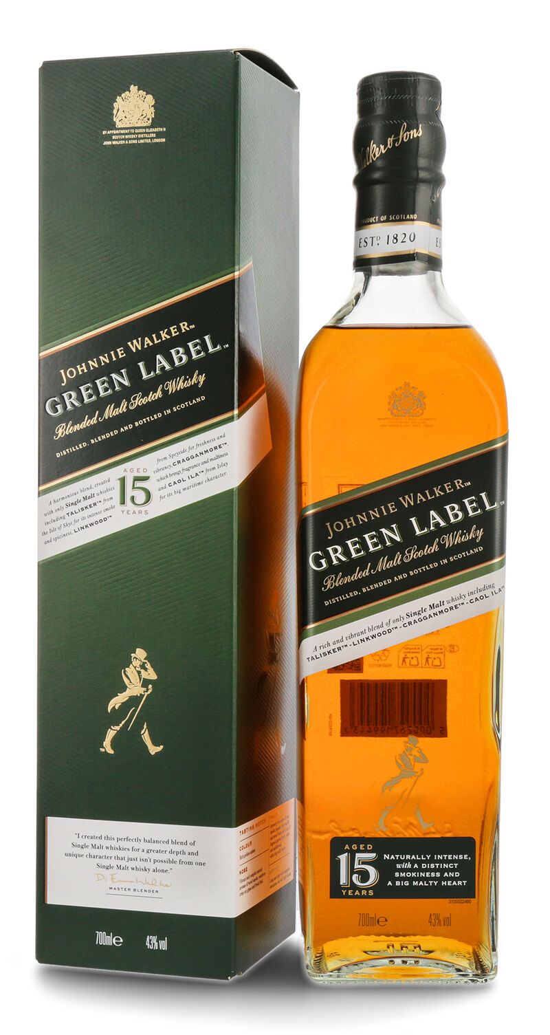 Johnnie Walker 15 YO Green Label Whisky 43% vol. 0,70l