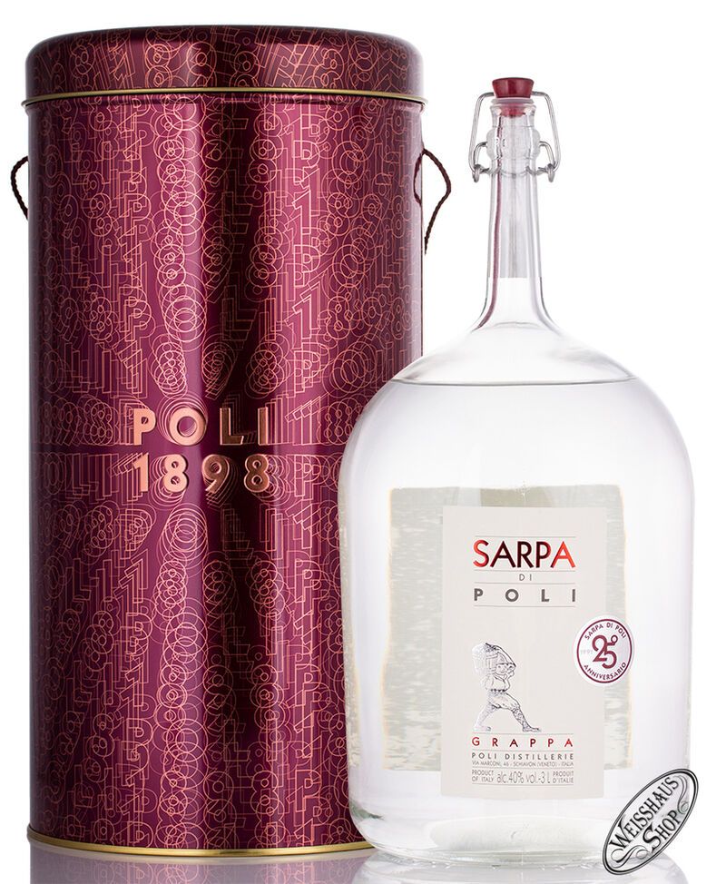 Poli Grappa Sarpa Big Mama 40% vol. 3,0l Doppelmagnum Poli Grappa Sarpa Big Mama 40% vol. 3,0l Doppelmagnum
