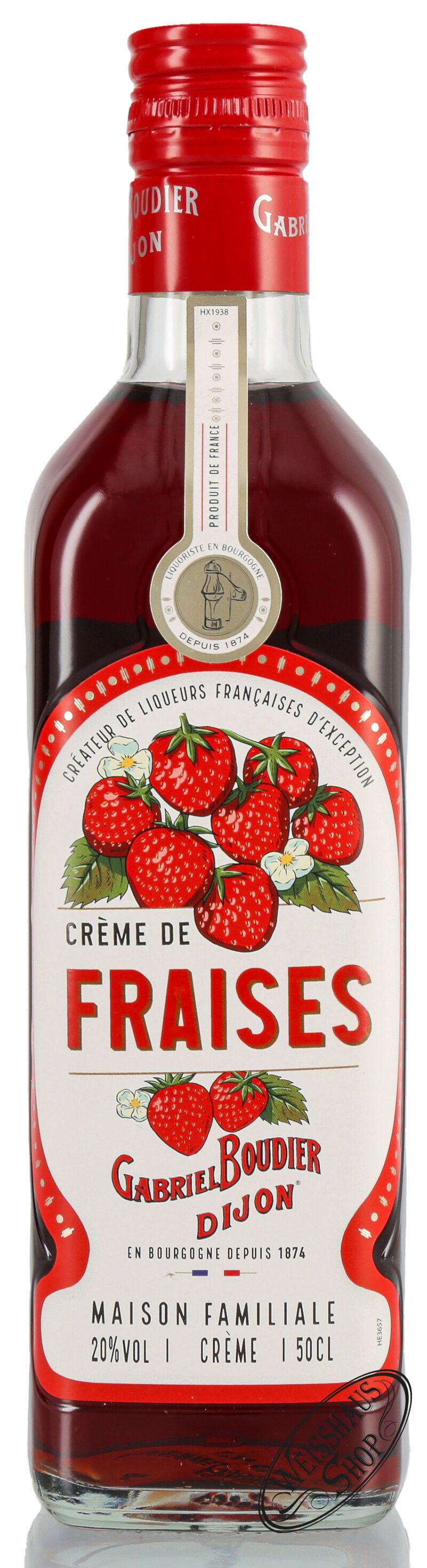 Gabriel Boudier Creme de Fraise des Bois Liqueur 20% vol. 0,50l Gabriel Boudier Creme de Fraise des Bois Liqueur 20% vol. 0,50l