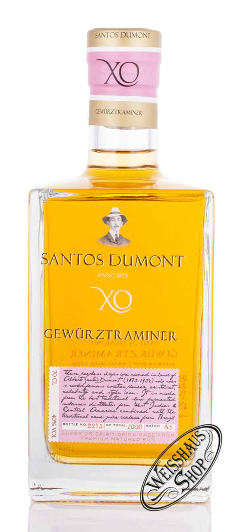 Santos Dumont XO Gewürztraminer 40% vol. 0,70l Santos Dumont XO Gewürztraminer 40% vol. 0,70l
