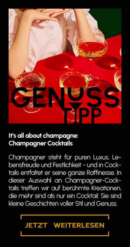 Genuss Tipp Banner für Champagner Cocktails