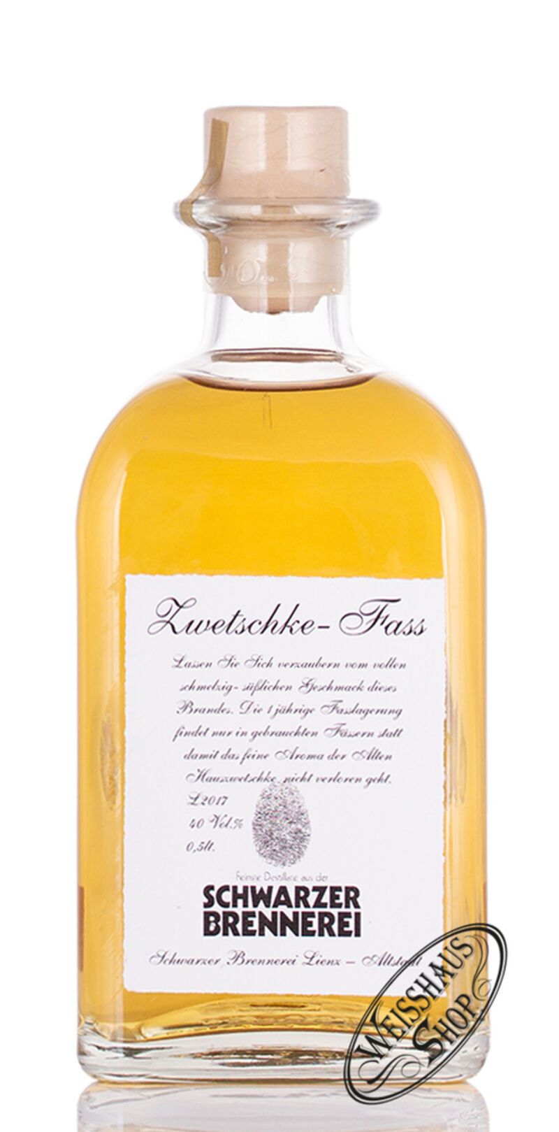 Schwarzer Alte Zwetschke vom Fass 40% vol. 0,50l