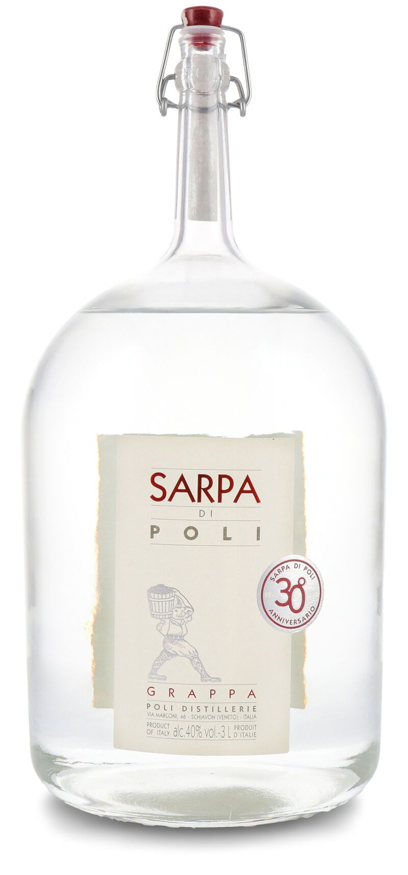 Poli Grappa Sarpa Big Mama 40% vol. 3,0l Doppelmagnum B-Ware