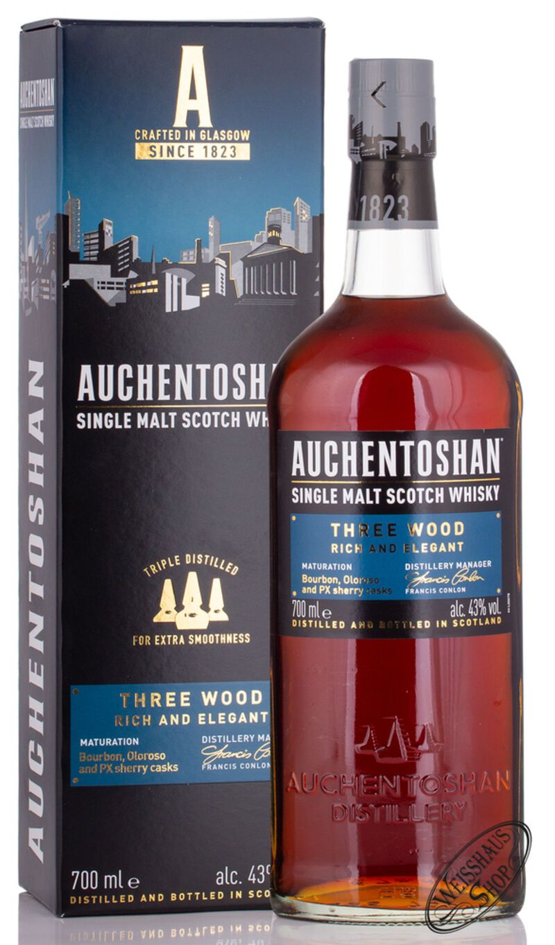 Auchentoshan Three Wood Single Malt Whisky 43% vol. 0,70l Auchentoshan Three Wood Single Malt Whisky 43% vol. 0,70l