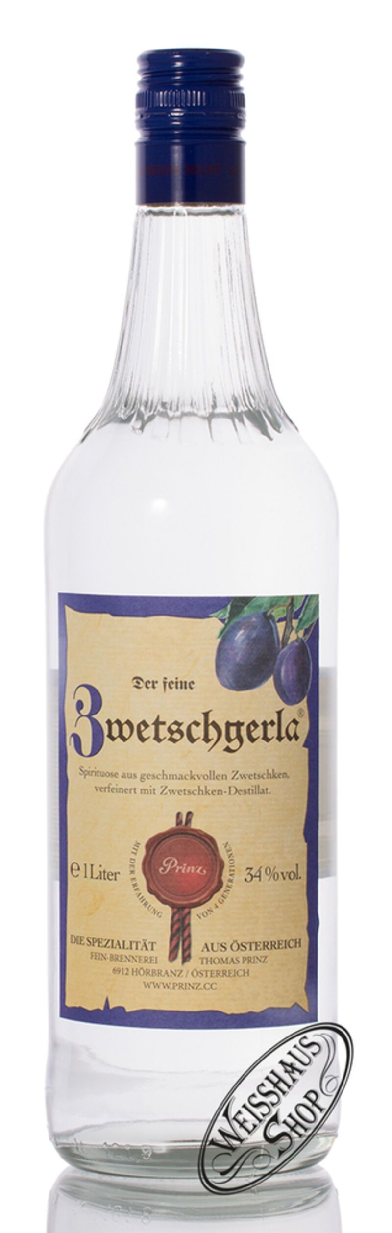 Prinz Zwetschgerla 34% vol. 1,0l B-Ware