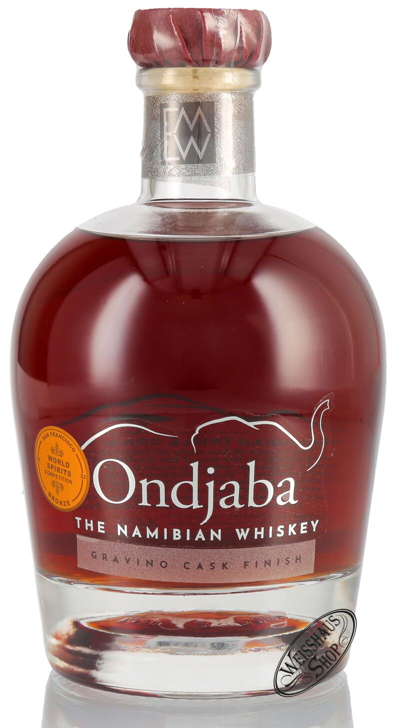 Ondjaba Gravino Triple Grain Namibian Whiskey 46% vol. 0,70l Ondjaba Gravino Triple Grain Namibian Whiskey 46% vol. 0,70l