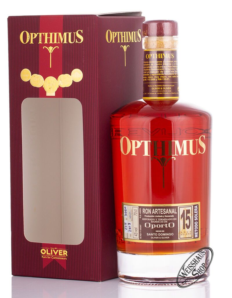 Opthimus 15 Anos Oporto Rum 43% vol. 0,70l Opthimus 15 Anos Oporto Rum 43% vol. 0,70l