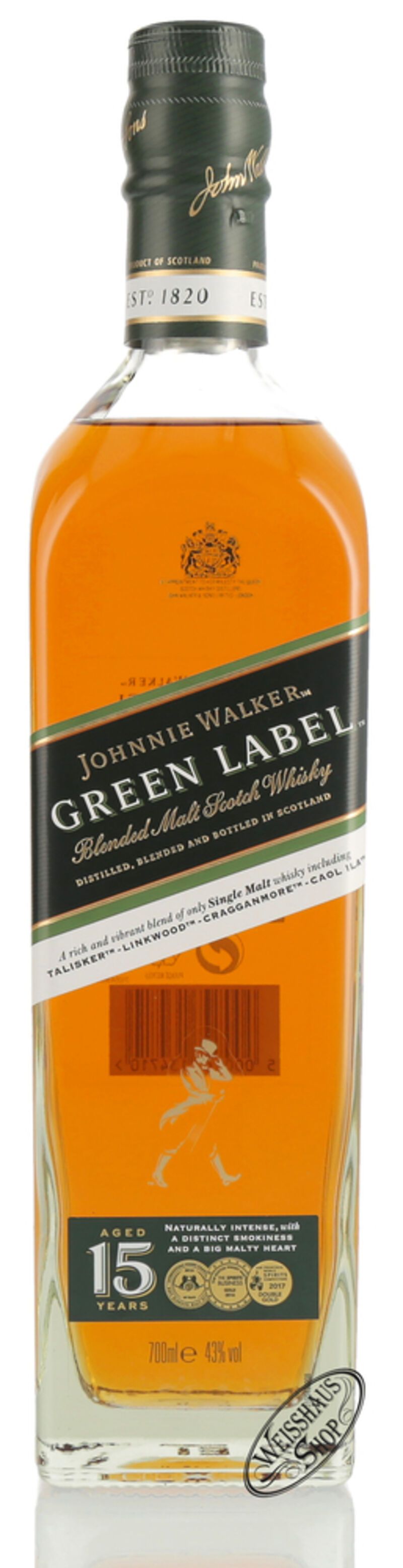 Johnnie Walker 15 YO Green Label Whisky 43% vol. 0,70l