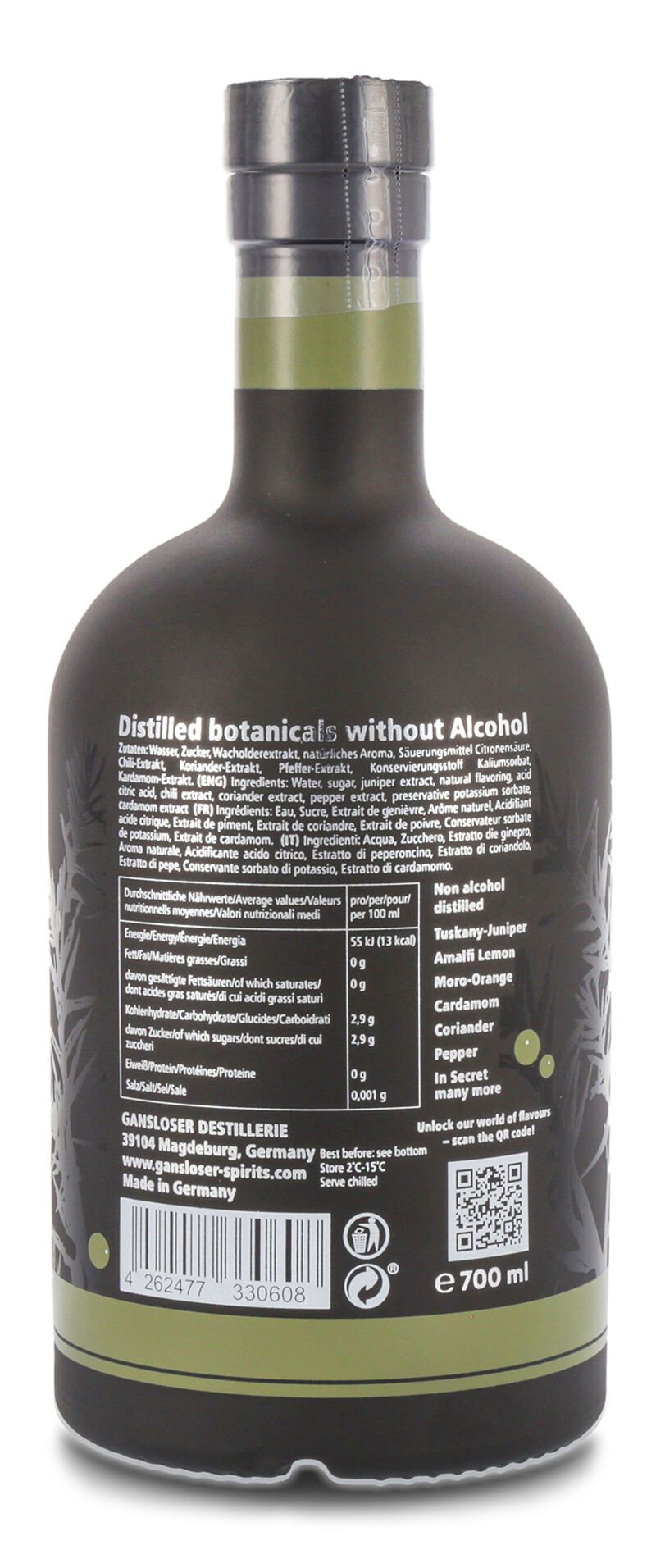 Gansloser Black alkoholfreie Spirituose 0,70l
