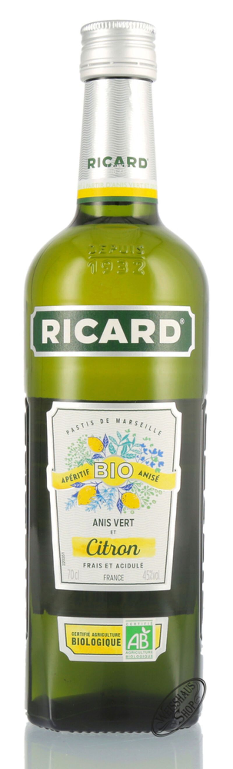 Ricard Bio Pastis Citron 45% vol. 0,70l