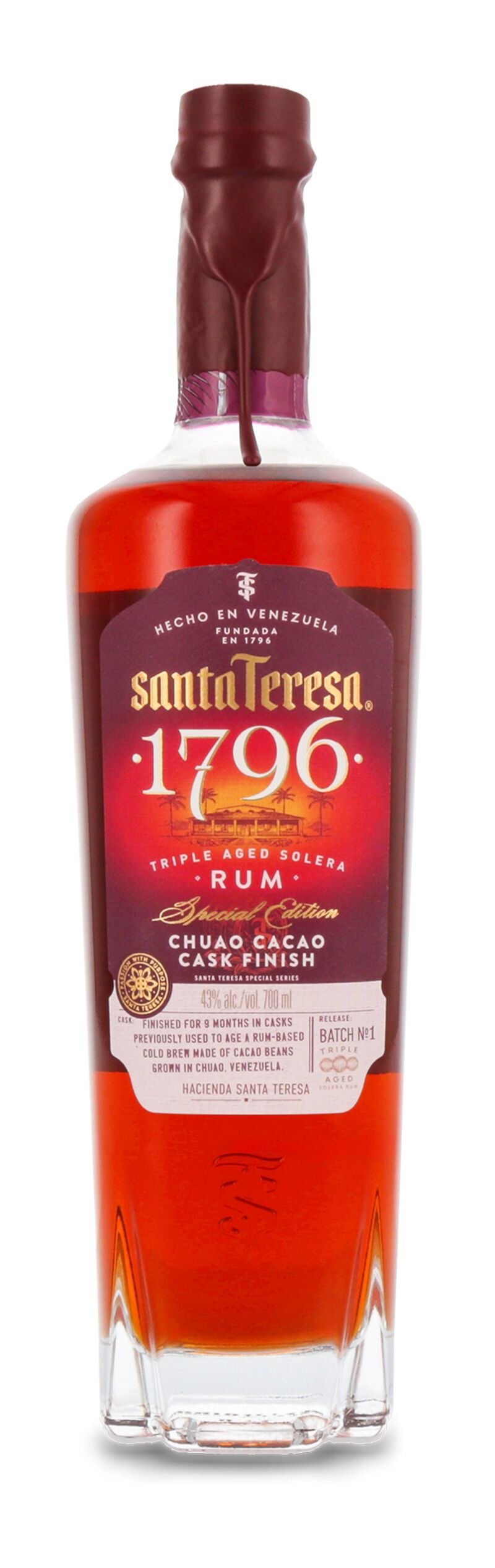 Santa Teresa 1796 Chuao Cacao Cask Finish 43% vol. 0,70l