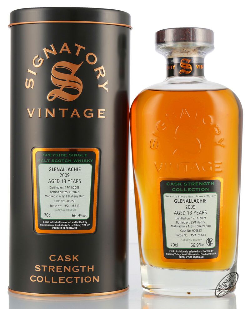 GlenAllachie Vintage 2009 Signatory Whisky 66,9% vol. 0,70l GlenAllachie Vintage 2009 Signatory Whisky 66,9% vol. 0,70l