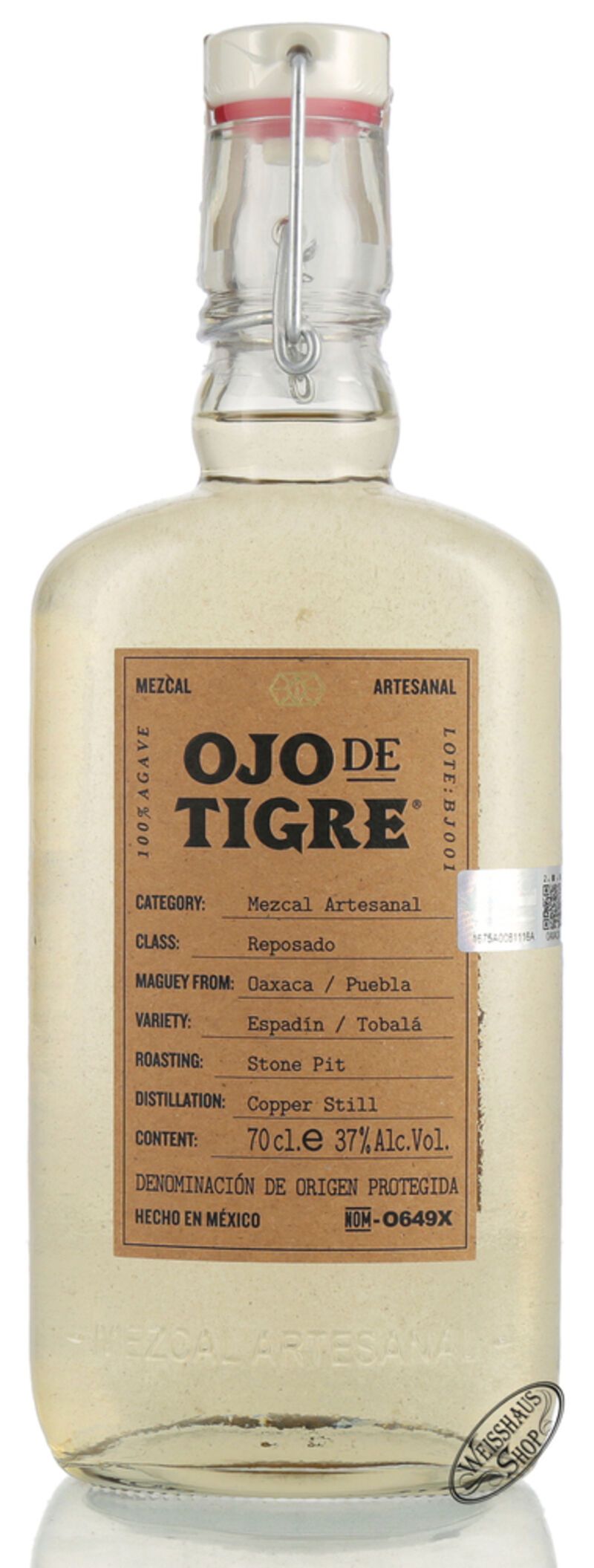 Ojo de Tigre Reposado Mezcal 37% vol. 0,70l Ojo de Tigre Reposado Mezcal 37% vol. 0,70l