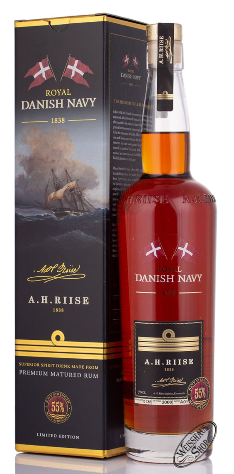 A.H. Riise Danish Navy Strength 55% vol. 0,70l