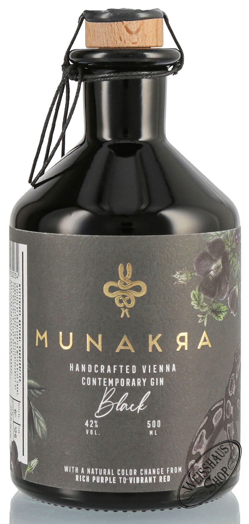Munakra Handcrafted Vienna Black Gin 42% vol. 0,50l Munakra Handcrafted Vienna Black Gin 42% vol. 0,50l