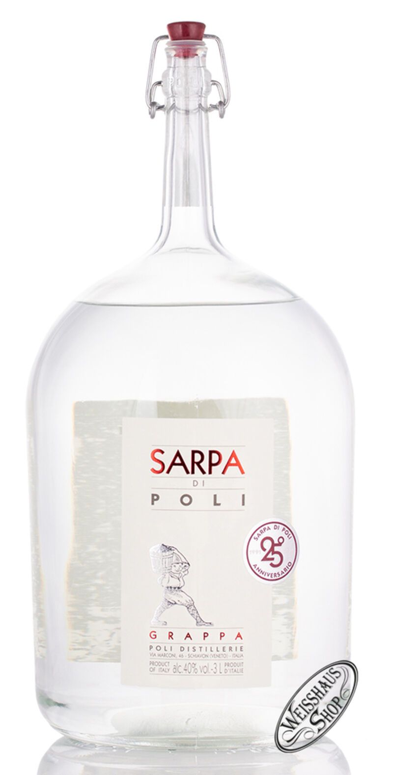 Poli Grappa Sarpa Big Mama 40% vol. 3,0l Doppelmagnum Poli Grappa Sarpa Big Mama 40% vol. 3,0l Doppelmagnum