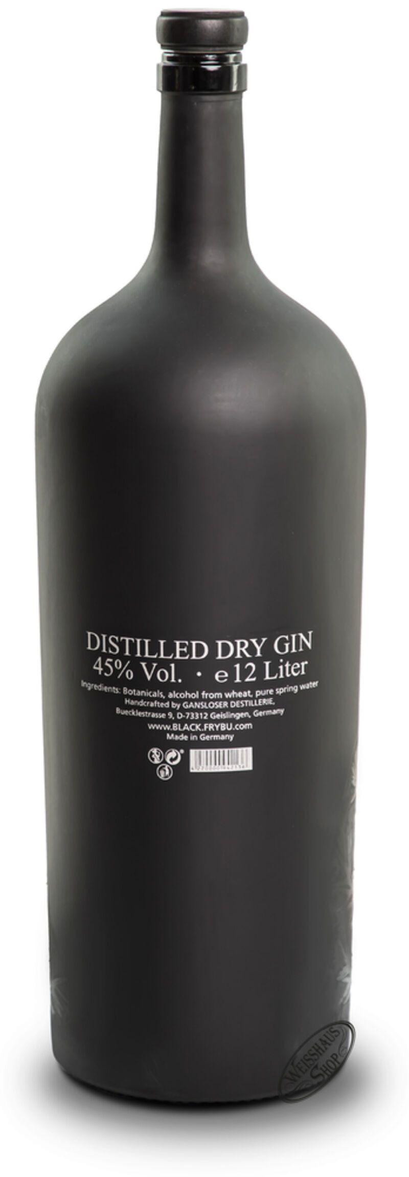Gansloser Black Gin 45% vol. 12l Balthazar Gansloser Black Gin 45% vol. 12l Balthazar