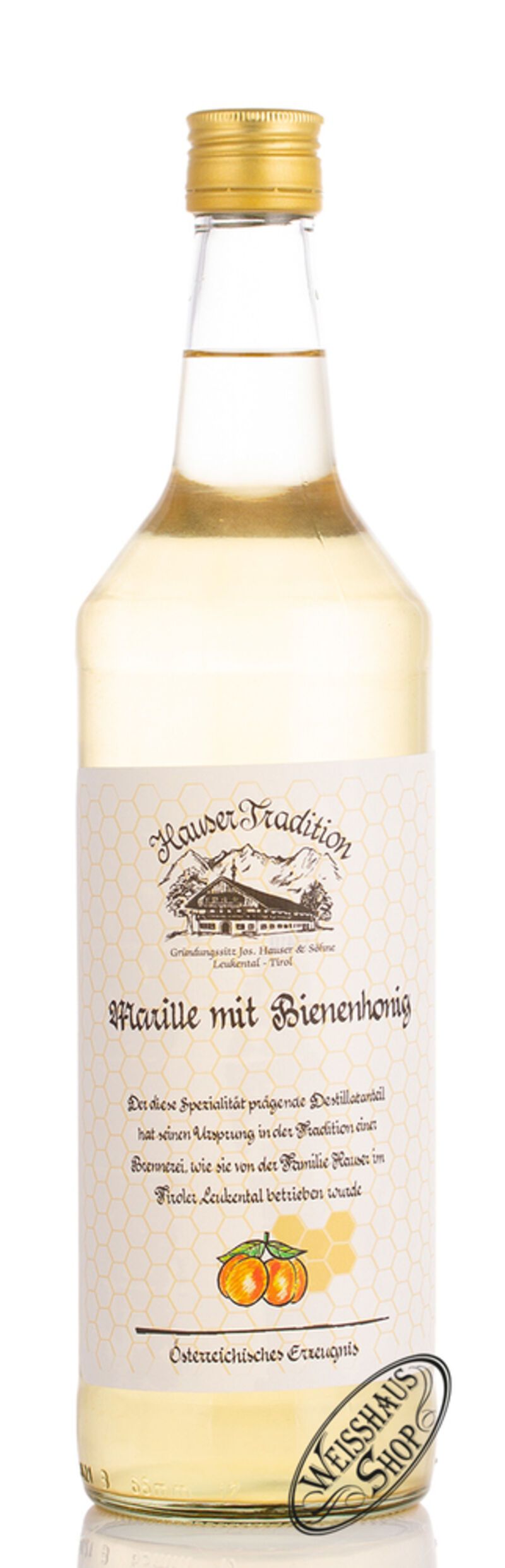 Hauser Marillenschnaps mit Honig 35% vol. 1,0l B-Ware
