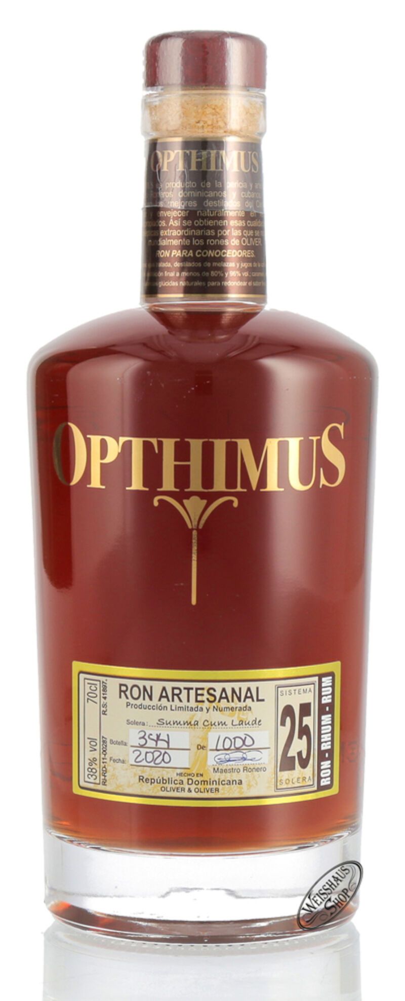 Opthimus 25 YO Rum 38% vol. 0,70l