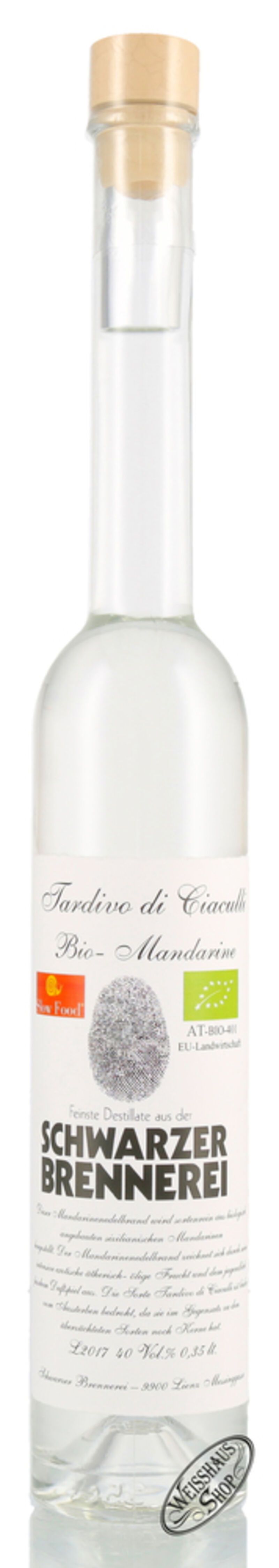 Schwarzer Bio Mandarinenedelbrand 40% vol. 0,35l