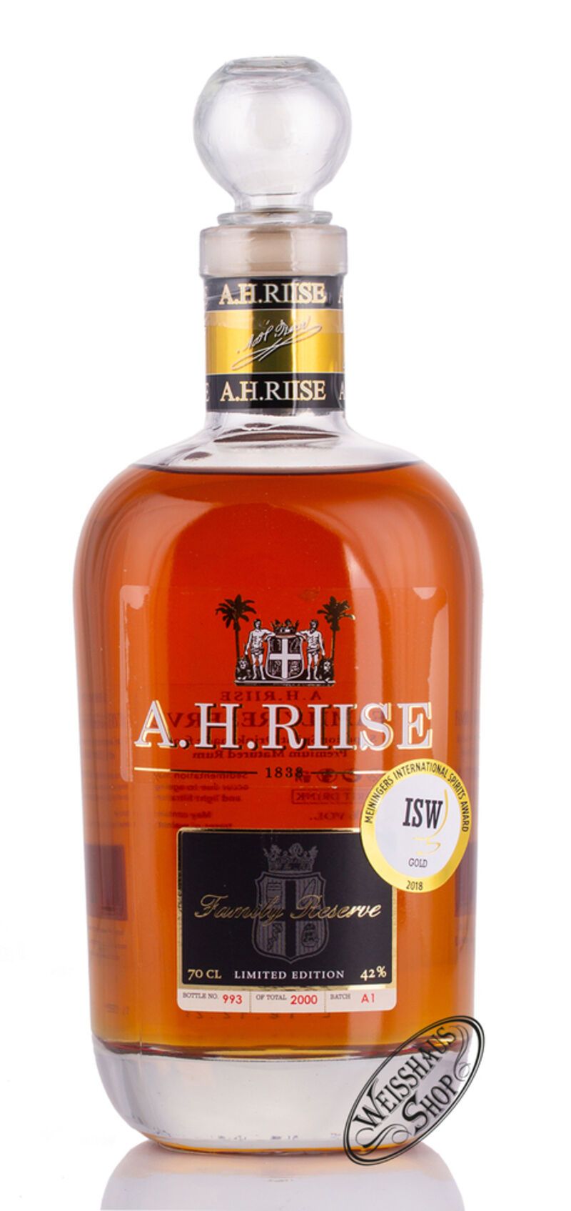 A.H. Riise Family Reserve 1838 25 YO 42% vol. 0,70l