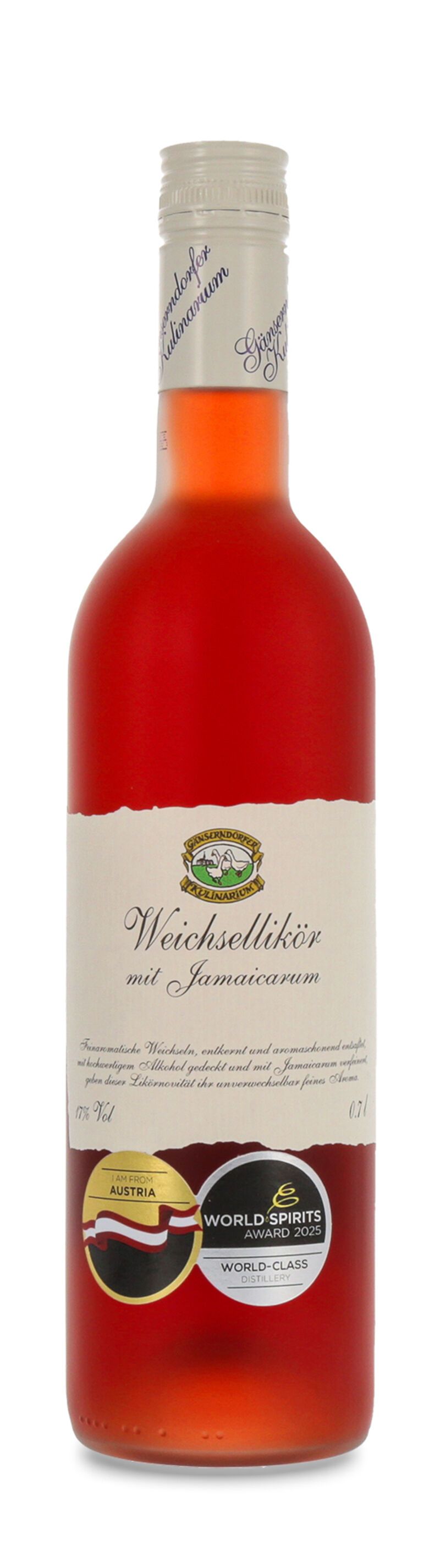 Auersthaler Weichsel Likör mit Jamaicarum 17% vol. 0,70l