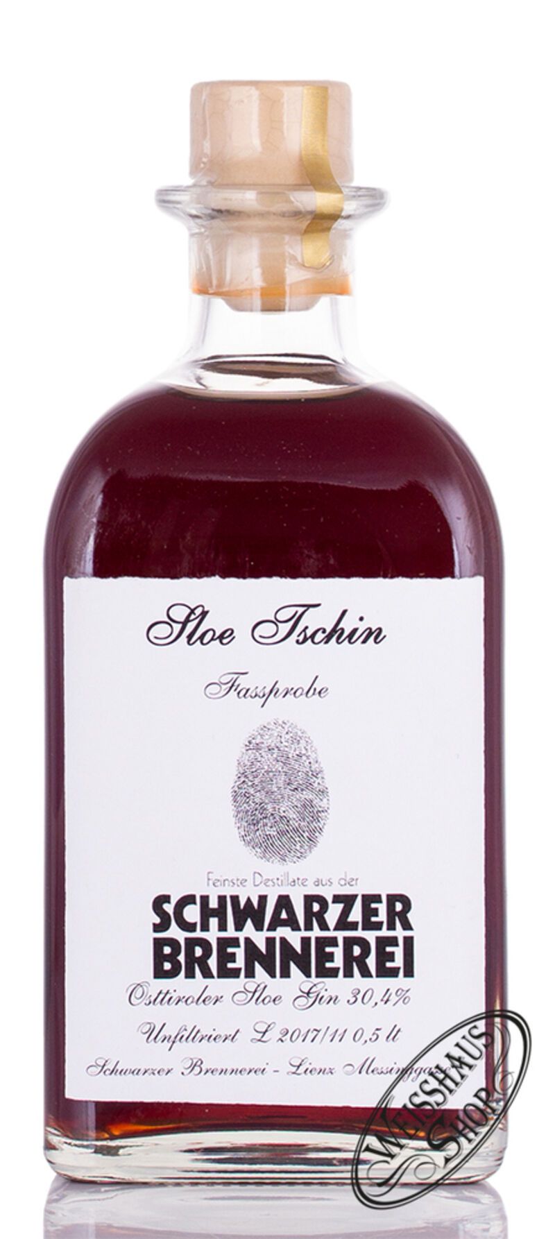 Schwarzer Sloe Tschin 30,4% vol. 0,50l Schwarzer Sloe Tschin 30,4% vol. 0,50l