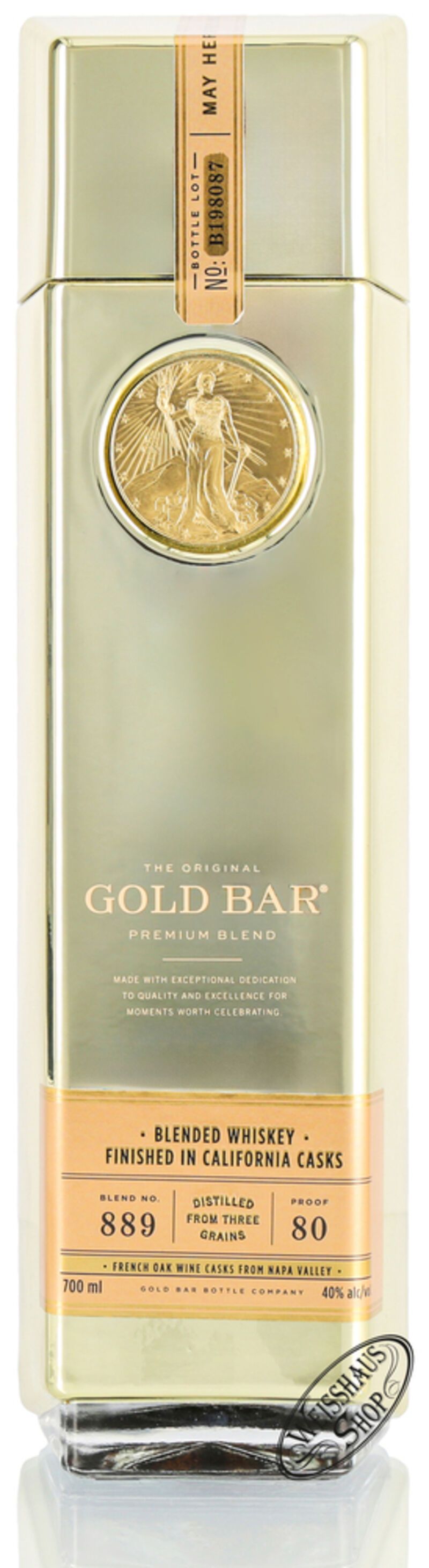 Gold Bar Blended Whiskey 40 vol. 0,70l Weisshaus Shop