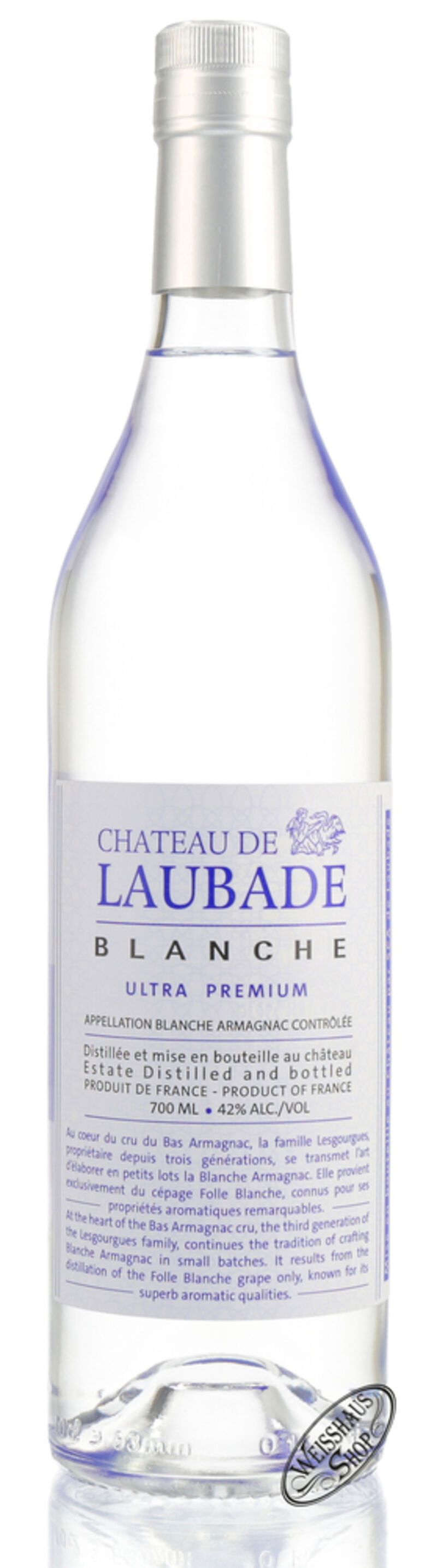 Chateau Laubade Blanche Armagnac 42% vol. 0,70l Chateau Laubade Blanche Armagnac 42% vol. 0,70l