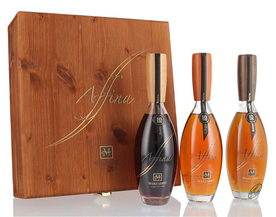 Marzadro Grappa Affina Trio 3 x 0,35l B-Ware Marzadro Grappa Affina Trio 3 x 0,35l B-Ware