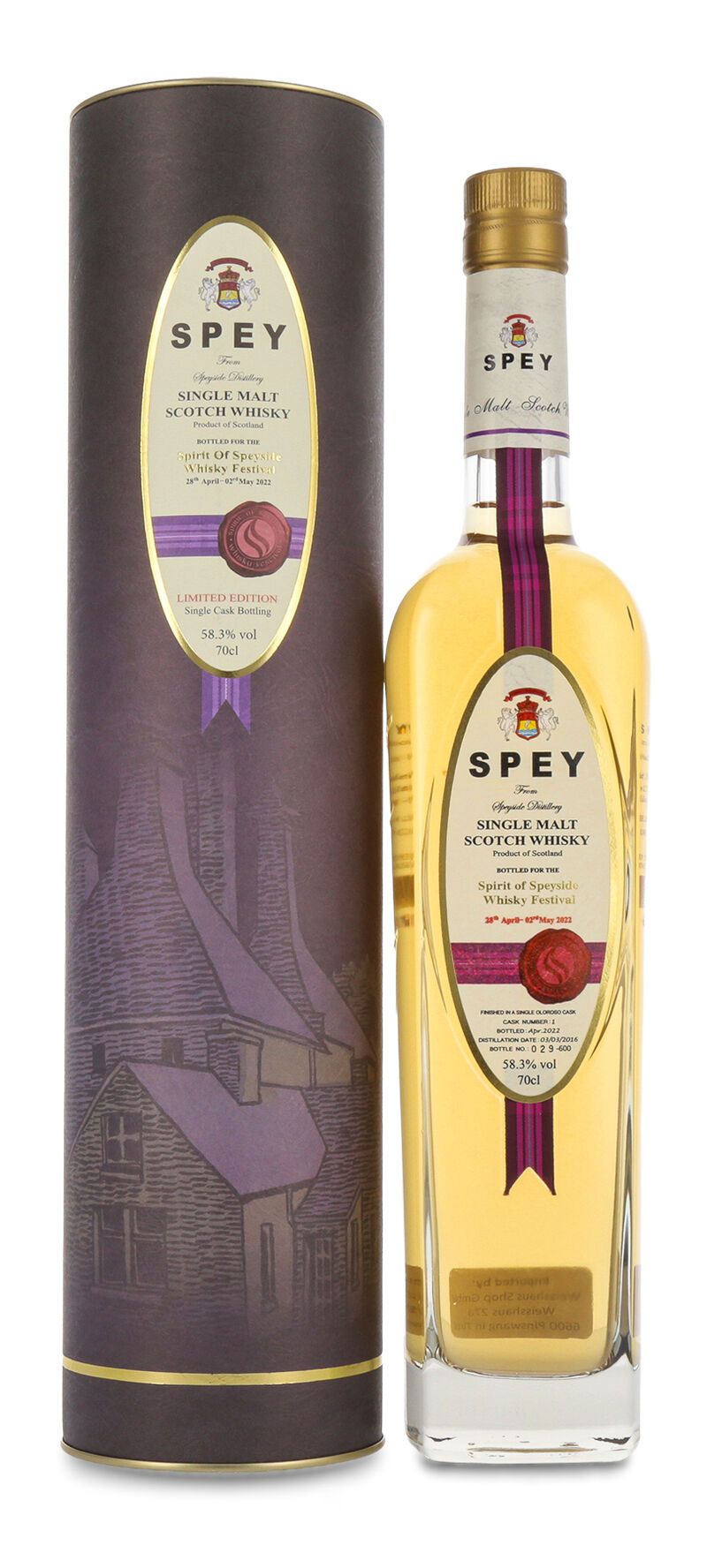 Spey Spirit of Speyside Whisky Festival 2022 Limited Edition Whisky 58,3% vol. 0,70l