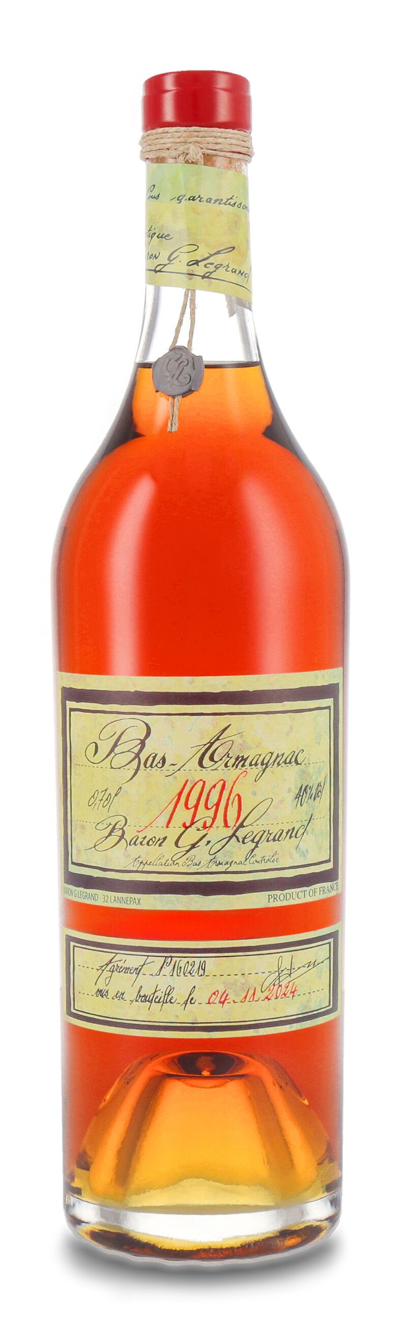Lhéraud Baron Gaston Legrand 1996 Vieil Armagnac 40% vol. 0,70l Lhéraud Baron Gaston Legrand 1996 Vieil Armagnac 40% vol. 0,70l