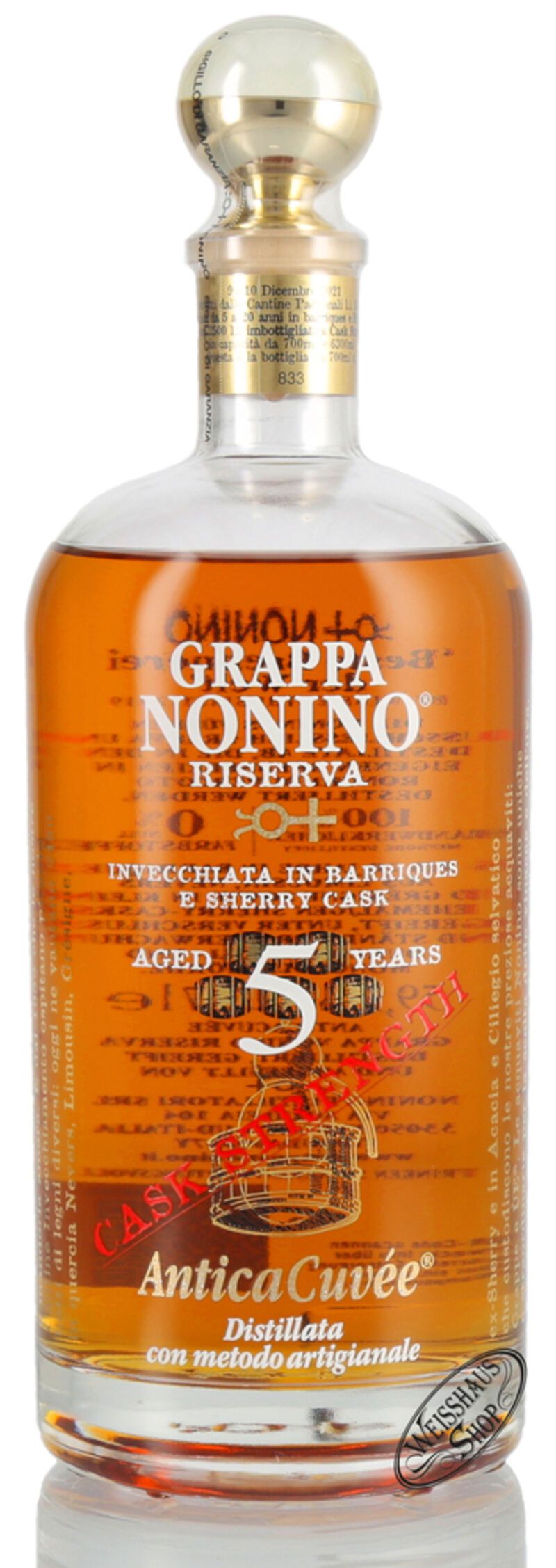 Nonino Grappa AnticaCuvée Cask Strength 59,9% vol. 0,70l B-Ware