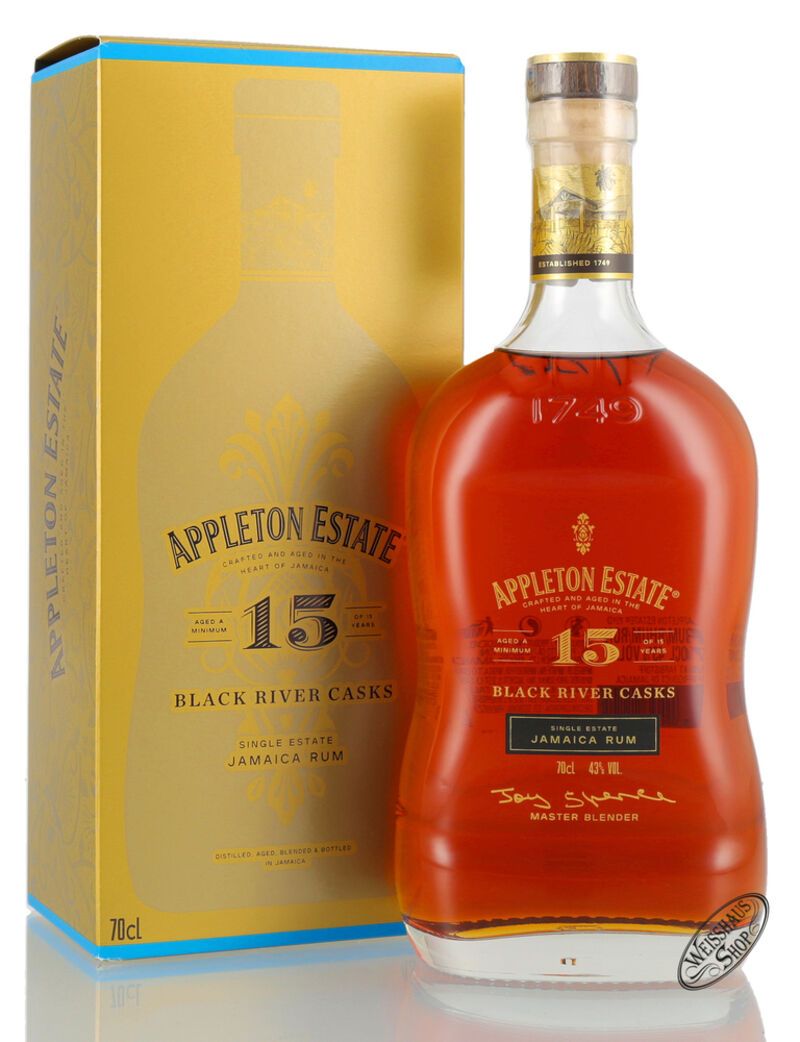 Appleton Estate 15 YO Black River Casks Jamaica Rum 43% vol. 0,70l B-Ware