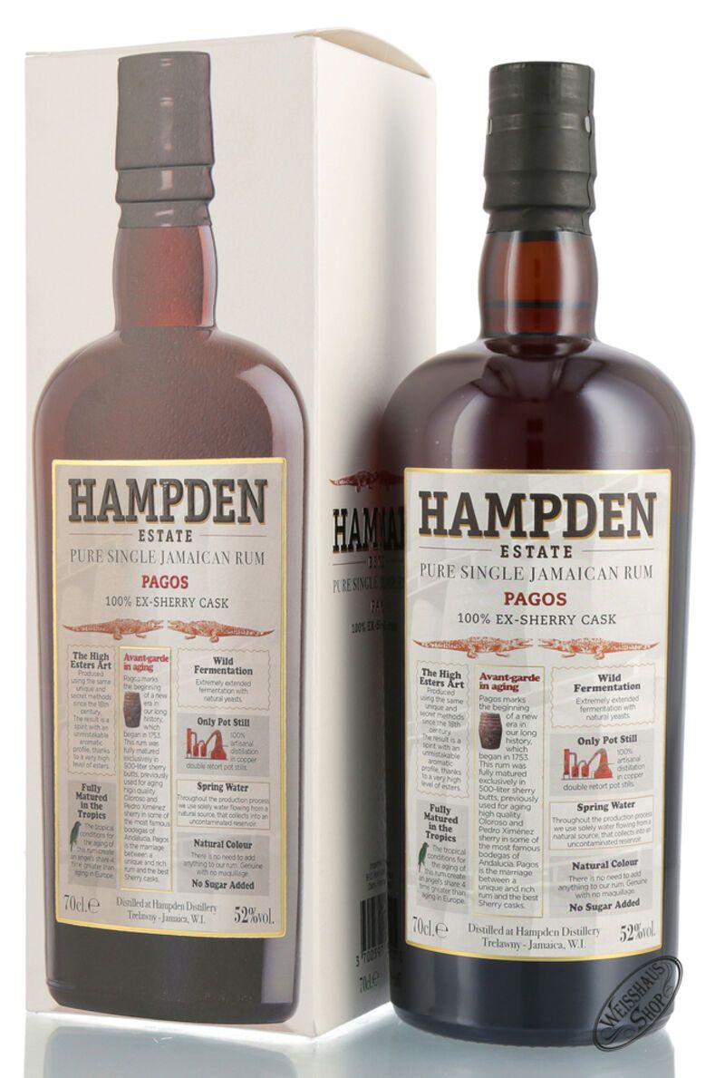 Hampden Pagos Estate Pure Single Jamaican Rum 52% vol. 0,70l Hampden Pagos Estate Pure Single Jamaican Rum 52% vol. 0,70l