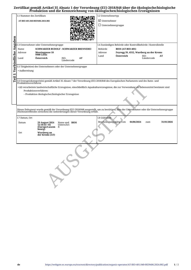 Schwarzer Bio Zitronengeist 40% vol. 0,35l Schwarzer Bio Zitronengeist 40% vol. 0,35l