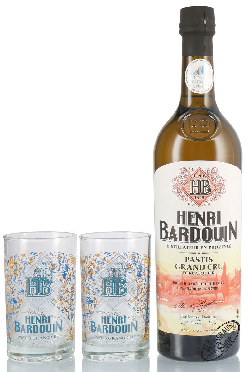 Henri Bardouin Pastis Geschenk-Set 45% vol. 0,70l