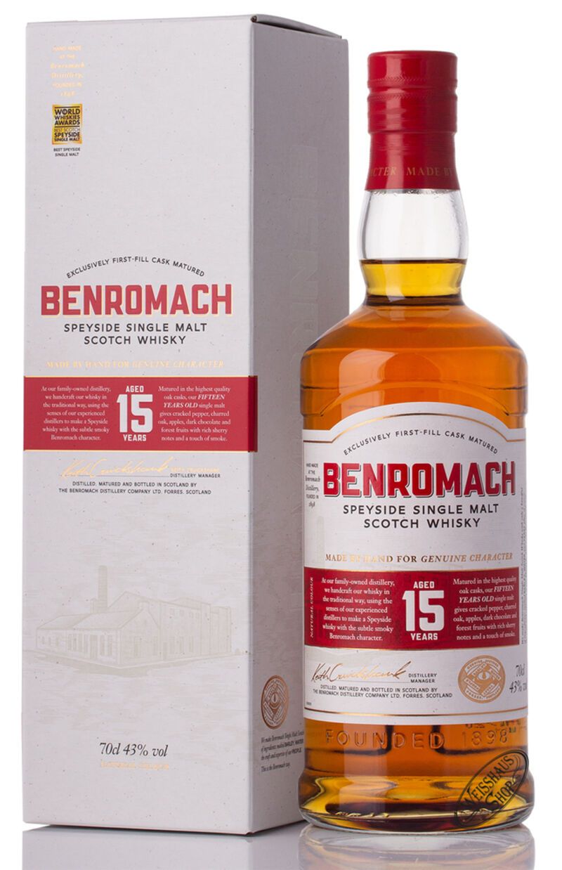 Benromach 15 YO Single Malt Whisky 43% vol. 0,70l Benromach 15 YO Single Malt Whisky 43% vol. 0,70l