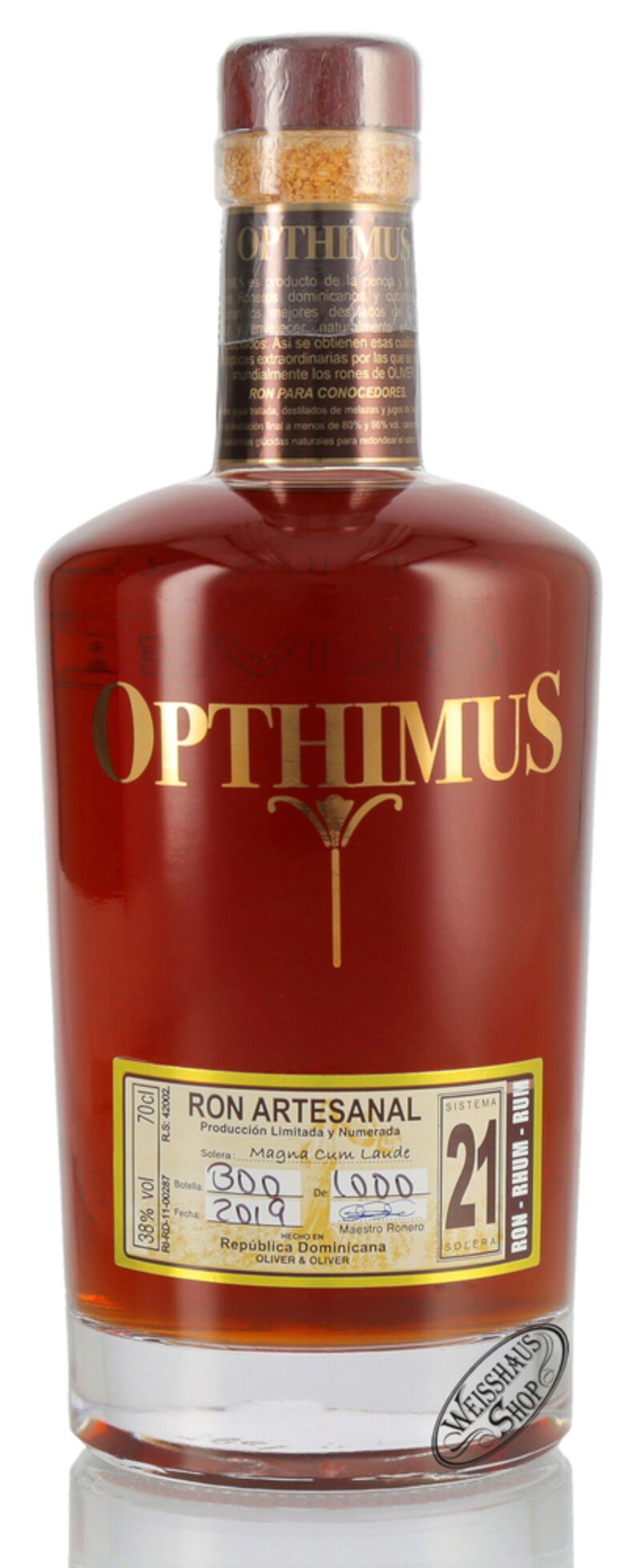 Opthimus 21 Anos Rum 38% vol. 0,70l