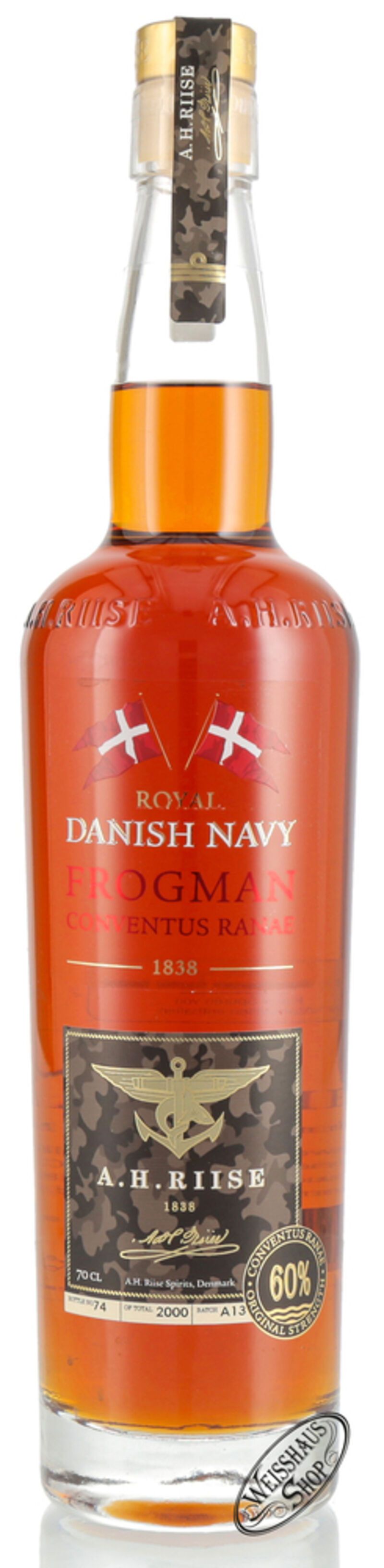 A.H. Riise Danish Navy Frogman Conventus Ranae 60% vol. 0,70l B-Ware