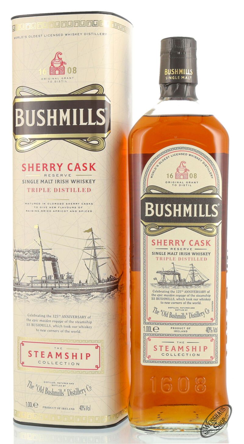 Bushmills Steamship Collection Sherry Cask Reserve Irish Whiskey 40% vol. 1,0l Bushmills Steamship Collection Sherry Cask Reserve Irish Whiskey 40% vol. 1,0l