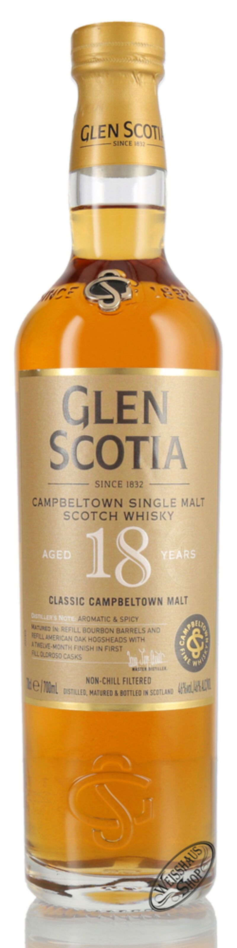 Glen Scotia 18 YO Single Malt Whisky 46% vol. 0,70l B-Ware Glen Scotia 18 YO Single Malt Whisky 46% vol. 0,70l B-Ware