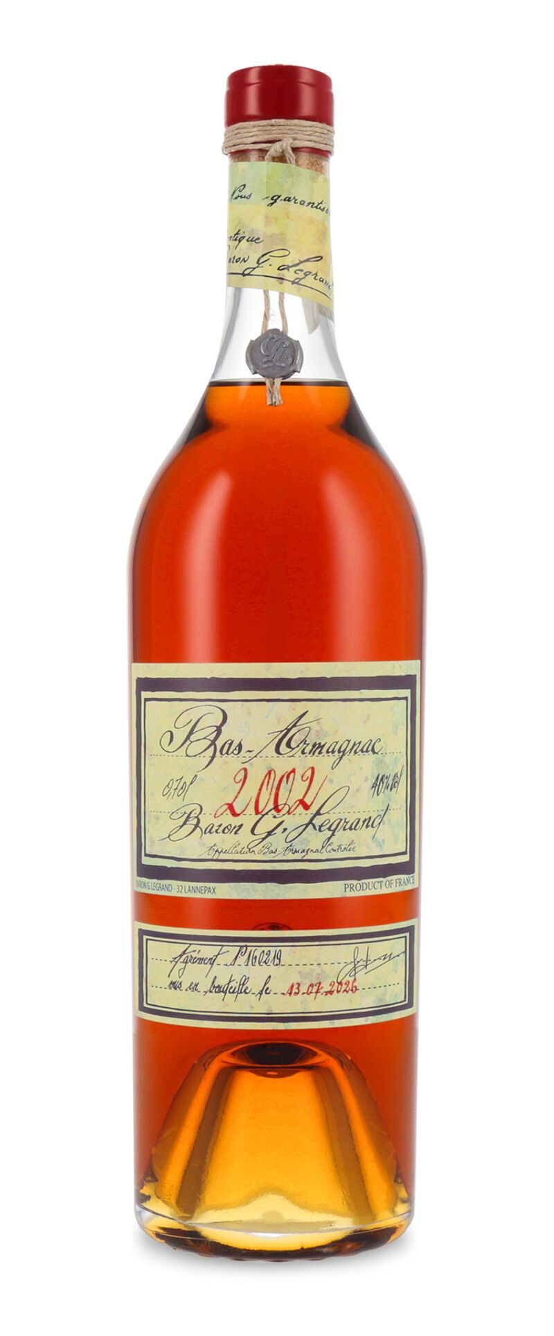 Lhéraud Baron Gaston Legrand 2002 Bas Armagnac 40% vol. 0,70l